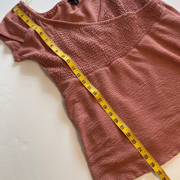 Torrid Ash Rose Textured Off Shoulder Top Womens Size 2X Faux Wrap Babydoll - Picture 11 of 11